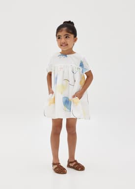 Elia Ruched Flare Dress in Summer Playthings