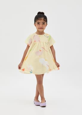 Elia Ruched Flare Dress in Summer Playthings