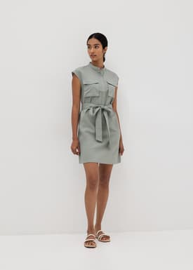 Riana Linen Button Down Dress