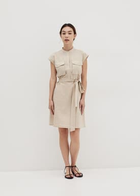 Riana Linen Button Down Dress