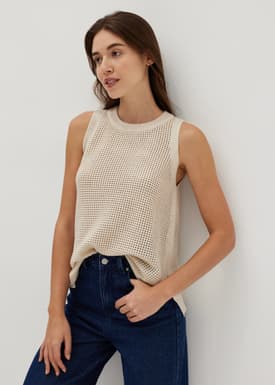 Carli Openwork Knit Top