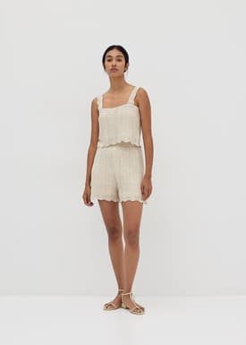 Esmee Scallop Hem Knit Shorts