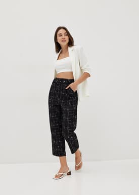 Audrie Tweed Tailored Peg Leg Pants