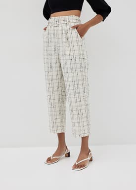 Audrie Tweed Tailored Peg Leg Pants
