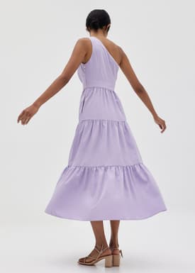 Arla Asymmetrical Tiered Maxi Dress