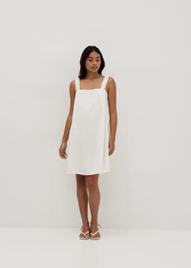 Rylei Maternity Nursing Smocked Linen Dress