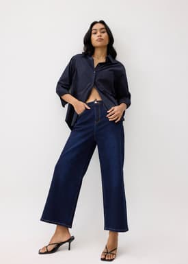Denim High Waist Wide Leg Jeans