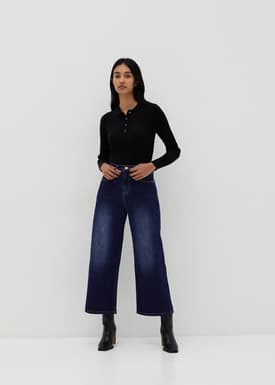 Denim High Waist Wide Leg Jeans