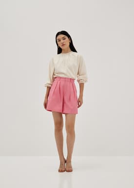 Emra Elastic Peached Batwing Top
