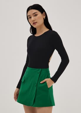 Padded Open Back Jersey Bodysuit