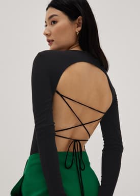 Padded Open Back Jersey Bodysuit