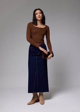 Knit Sweetheart Fitted Top