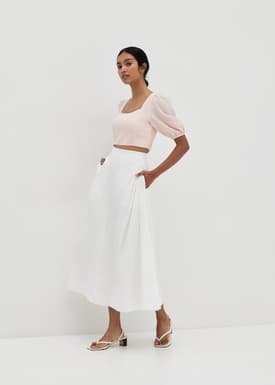 Jaileen Bustier Puff Sleeve Top