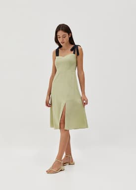 Jenica Smocked Tie Shoulder Dress