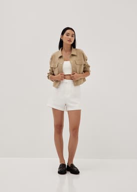 Collared Brushed Twill Jacket