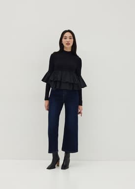 Kiara Brushed Ruffle Peplum Top