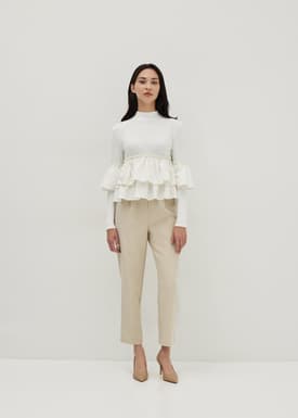 Kiara Brushed Ruffle Peplum Top