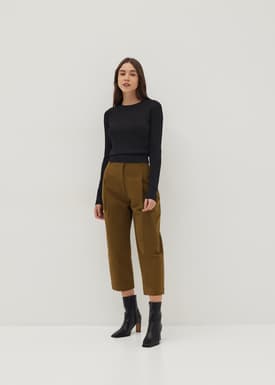 Glitter Ribbed Knit Long Sleeve Top