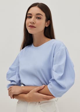 Maeva Textured Puff Sleeve Blouse