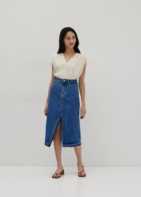 Coreen Shoulder Padded V-Neck Top