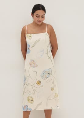 Payton Column Slip Dress in Gentle Awakening