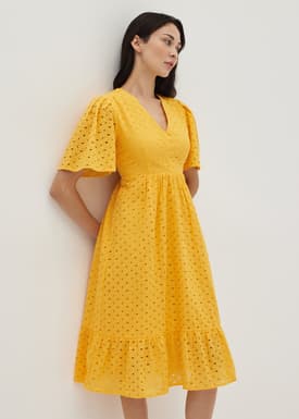 Rosaleen Padded Broderie Tie Back Dress