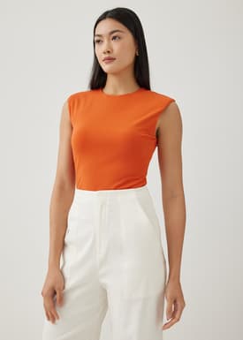 Shaena Padded Shoulder Top
