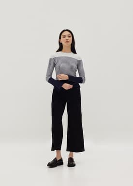 Miley Contrast Striped Knit Top