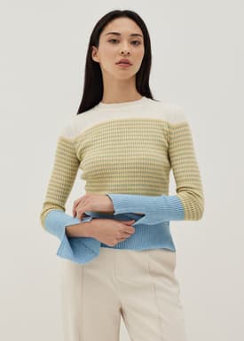 Miley Contrast Striped Knit Top