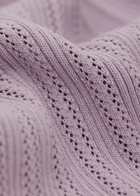 Round Neck Pointelle Knit Top