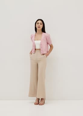 Hazel Puff Sleeve Crop Cardigan