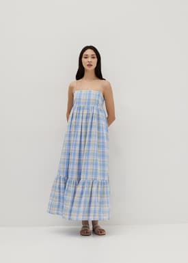 Maggie Plaid Ruffle Babydoll Dress
