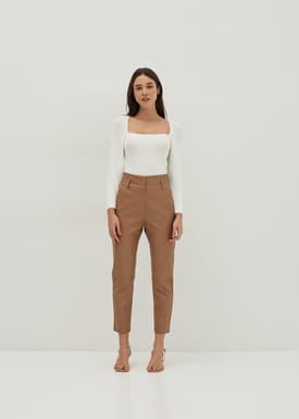 Fiona Square Neck Ribbed Knit Top