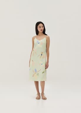 Kieryn Scoop Neck Column Dress in Floral Medley