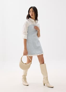 Tweed Cotton A-line Mini Dress