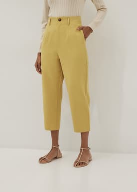 Coretta Tapered Cotton Twill Pants