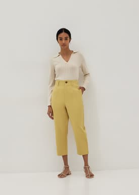 Coretta Tapered Cotton Twill Pants