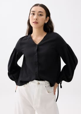 Oriana Lurex Pinstripe Trapeze Blouse
