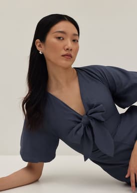 Calissa Padded Tie Front Jumpsuit