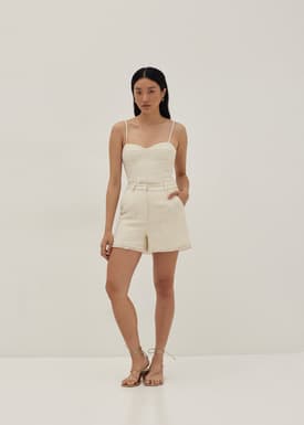 Shiloh Padded Tweed Bustier Top