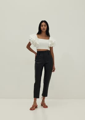 Mckenzie Ruffle Sleeve Bustier Crop Top