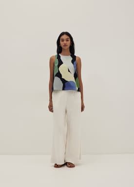 Kamila Pleat Shell Top in Joyous Affair