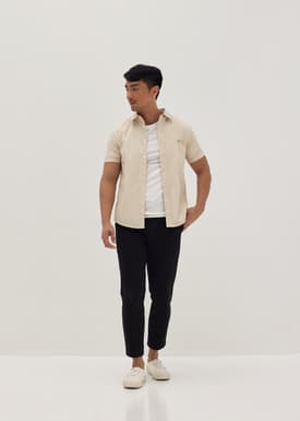 Austyn Unisex Embroidered Poplin Shirt in Humble Abode