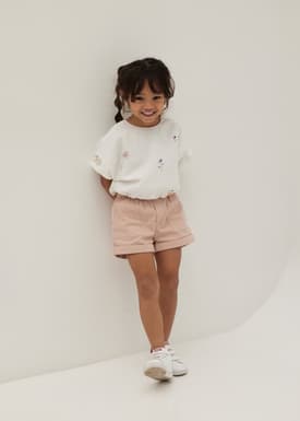 Malaya Embroidered Puff Sleeve Top in Humble Abode