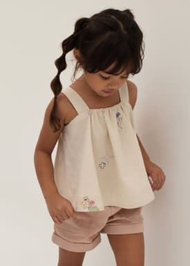 Nellie Embroidered Swing Camisole in Humble Abode