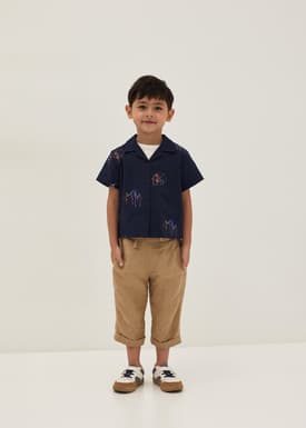 Billie Unisex Embroidered Shirt in Humble Abode