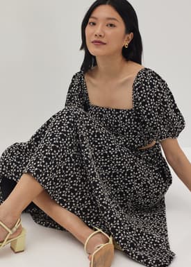 Liza Padded Embroidered Cut Out Midi Dress