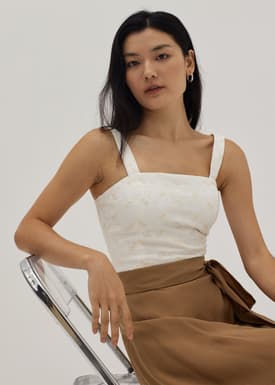 Felice Padded Embroidered Bustier Top