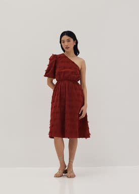 Leighton Textured Toga Flare Dress