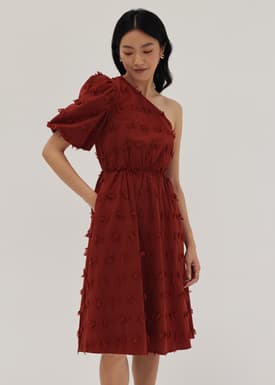 Leighton Textured Toga Flare Dress